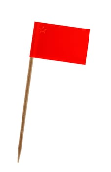 Tooth pick wit a small paper flag of Macedonia