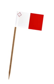 Tooth pick wit a small paper flag of Malta