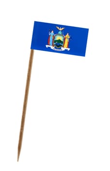 Tooth pick wit a small paper flag of New York