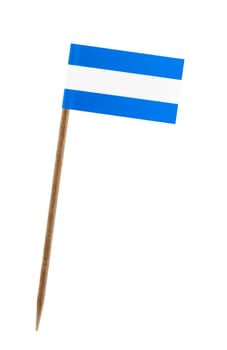 Tooth pick wit a small paper flag of Nicaragua