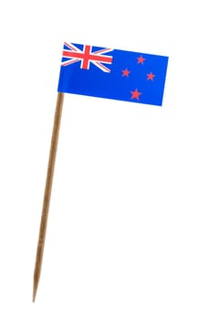 Tooth pick wit a small paper flag of New Zealand