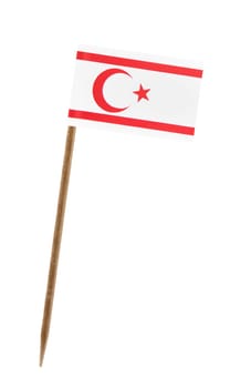 Tooth pick wit a small paper flag of North Cyprus