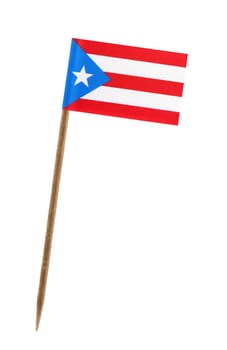 Tooth pick wit a small paper flag of Puerto Rico