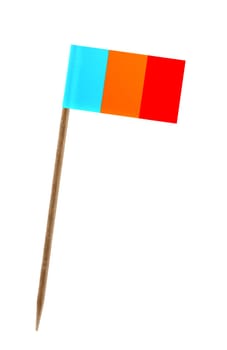 Tooth pick wit a small paper flag of Romania