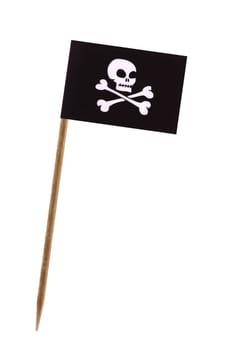 Tooth pick wit a small paper pirate flag