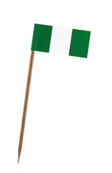 Tooth pick wit a small paper flag of Nigeria