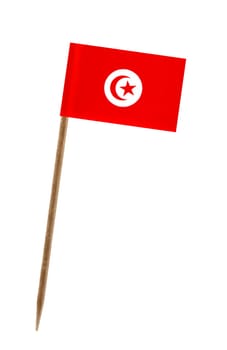 Tooth pick wit a small paper flag of Tunisia