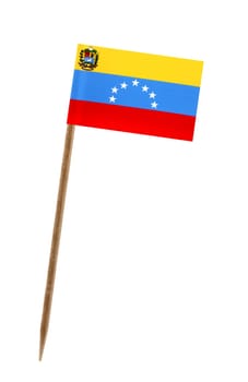 Tooth pick wit a small paper flag of Venezuela