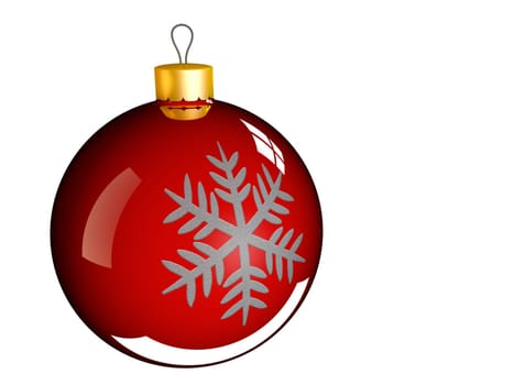 Christmas bauble ball in golden red as holidays background