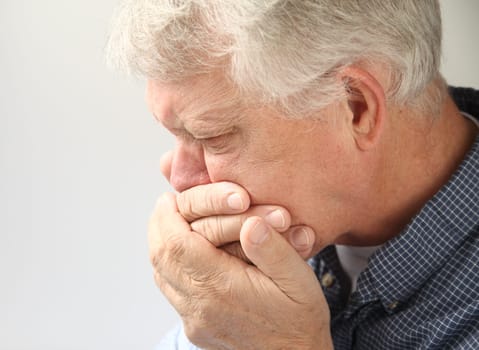 nauseated senior man