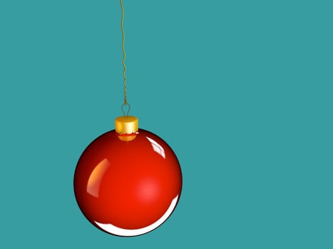 Christmas bauble ball in golden red as holidays background