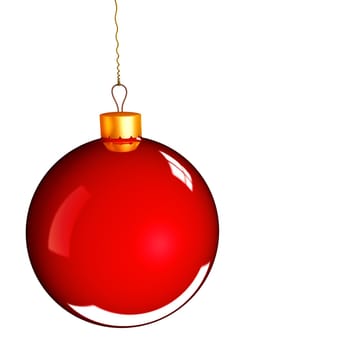 Christmas bauble ball in golden red as holidays background