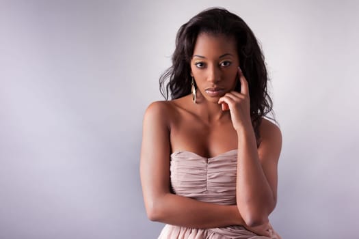 Young beautiful African amercian woman posing