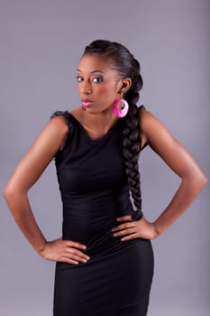 Young beautiful African amercian woman posing