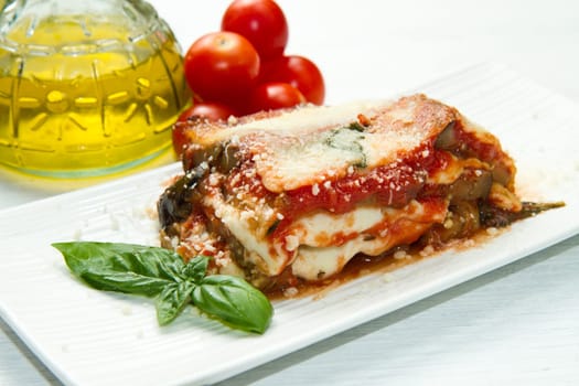 parmigiana eggplant with fresh ingredient