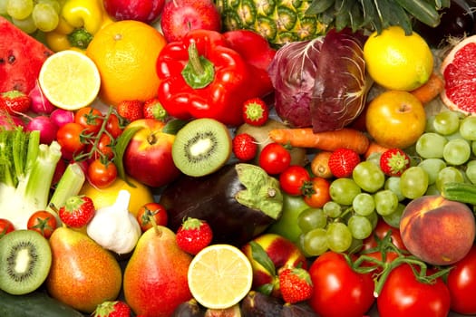 Group of different fruit and vegetables