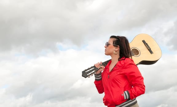 Teenager with guitar