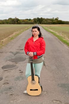Teenager with guitar