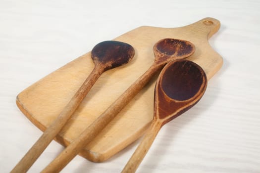 Old wooden wooden spoons