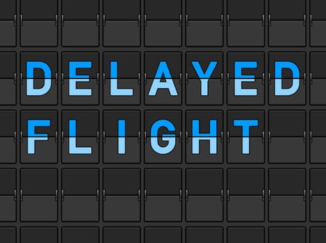 Airport travel information about flight being delayed