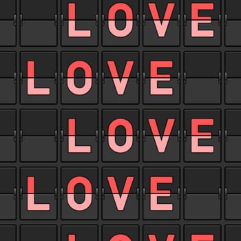 Romantic concept illustration as airport timetable
