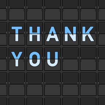 Illustration of thank you message on airport flip board
