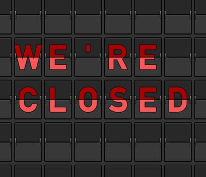 Service offline and store closed airport notice