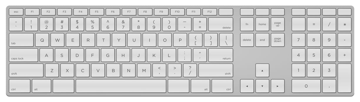 Digital computer equipment with white input keys
