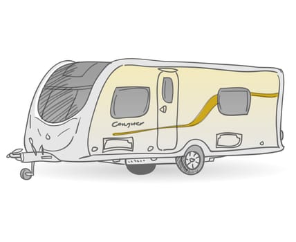 Vacation mobile trailer as accomodation for recreation