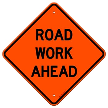 American road sign isolated on white background