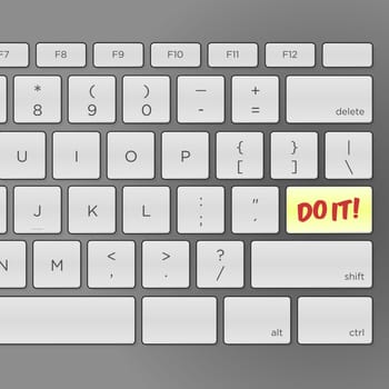 Illustration of keyboard with pushing Do It message