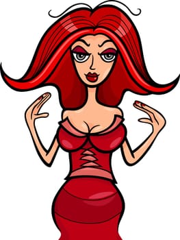 Illustration of Beautiful Woman Cartoon Character or Cancer Horoscope Zodiac Sign