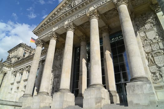 Facade or the famous Reichstag in Berlin, Germany