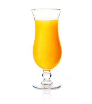 Glass of fresh orange juice isolated on white