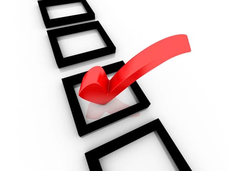 Checklist with red check isolated on white