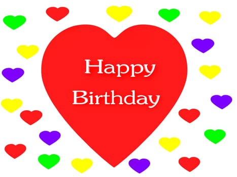 Happy Birthday Heart render (isolated on white)