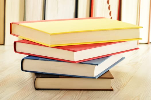 Composition with stack of books