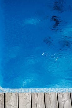 Blue water in a swimming pool