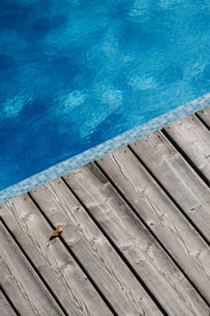 Blue water in a swimming pool