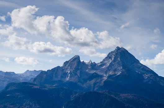 Mountain summit of the Watzmann near Berchtesgaden