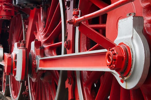 Wheels of the steam locomotive
