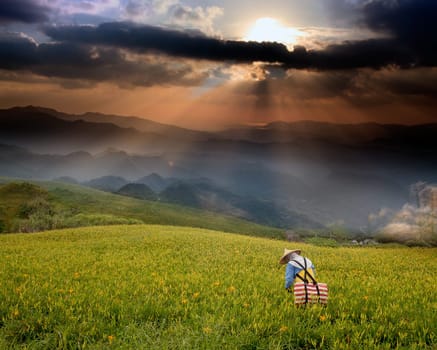Amazing sunrise and mountain for adv or others purpose use
