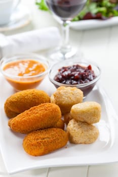 Cheese sticks - mozzarella and chilli pepper with chutney sauce