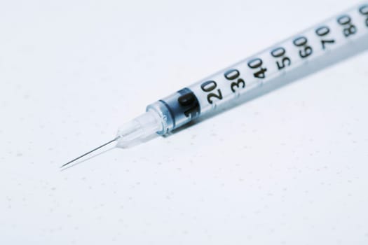 Full of insuline plastic syringe have measure scale