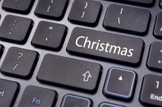 Photo of close up on keyboard pad, for christmas.