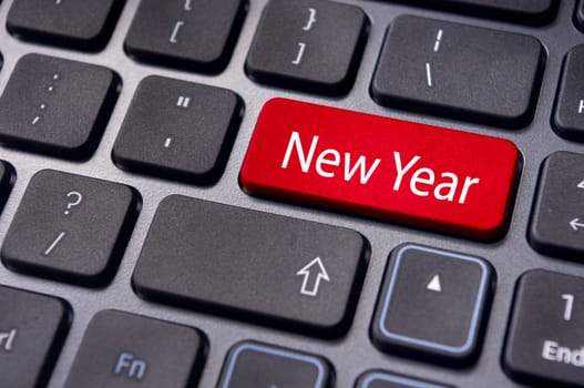 Photo of close up on keyboard pad, for new year greetings and concepts.