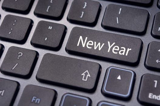 Photo of close up on keyboard pad, for new year greetings and concepts.