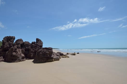 rocks on the beach on the Atlantic ocean in Senegal