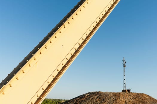 Rusty headframe in the abandoned mine of Lousal, Grandola, Portugal