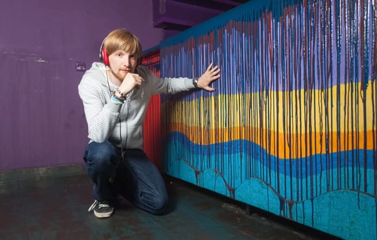 Portrait of young man in cool location
